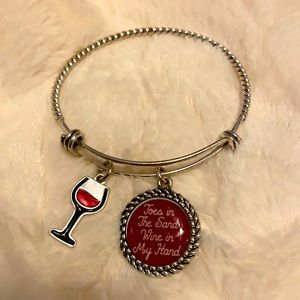 “Toes in The Sand Wine in My Hand” Bangle Bracelet